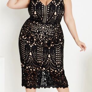 City Chic All Class Dress - Black Lace